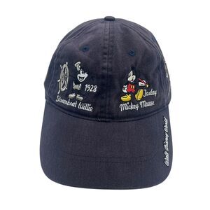 Disney Mickey Mouse Through The Years Blue Strapback Hat Embroidered Cap